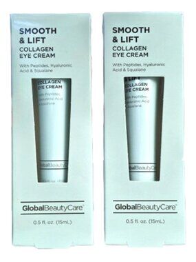 Global Beauty Care Smooth & Lift Collagen Eye Cream Skincare 0.5 fl oz (2 pack)